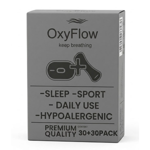 OxyFlow Nasal Strips for Breathing- for Sensitive Skin, Nose Strips for Snoring, Nasal Congestion Relief, Nasal Tape, Breathe Right, Athletic Nasal Strips, Extra Strength, Universal Fit, (2x 30+30 Count), 2 Pack
