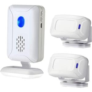 Wireless PIR Motion Sensor Detector Home Store Welcome Buzzer Security Alarm Chime for Business Mailbox Front Door Entry Alert (2 Sensor & 1 Doorbell)