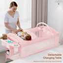 Obee Odee 4 in 1 Baby Bassinet, Pack and Play, Bedside Crib Sleeper, Diaper Changer - Comes with Mattress, Mosquito Net, Bottom Storage and Toy Bar for Newborn to Toddles