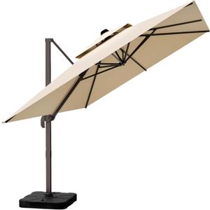 10' X 13' Outdoor Patio Umbrella Large Rectangle Cantilever Umbrella Heavy Duty 360Rotation Offset Umbrella for Garden Deck Pool Patio,Beige
