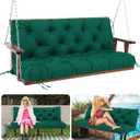 Porch Swing Cushions 48 inch Waterproof Outdoor Swing Cushion Replacement 2 Seater Thick 5in Patio Swing Cushions for Outdoor Furniture Bench (Dark Green-48x40inch)