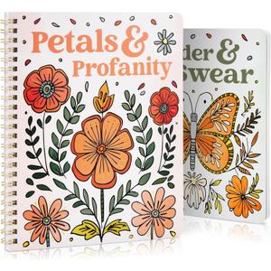 Beautiful Coloring Book Set of 2 for Adult Relaxation - Funny Coloring Books with Floral Designs for a lot of Laughs - The Perfect Stress-Relieving Gift for Women