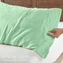 YIYEA Pillow Cases Queen Size Set of 2, Luxury 600TC Viscose Derived from Bamboo Cooling Pillowcases for Hot Sleepers & Night Sweats, Breathable, and Silky Soft, 20x30, Green