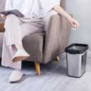 TooCust 2 Pack Stainless Steel Trash Can 3 Gallon, Open Top Trash Can, 8" x 11" x 13", Rectangle Rubbish Bin, Slim and Narrow, No Lid Small Wastebasketfor Kitchen, Bathroom, Living Room, Office