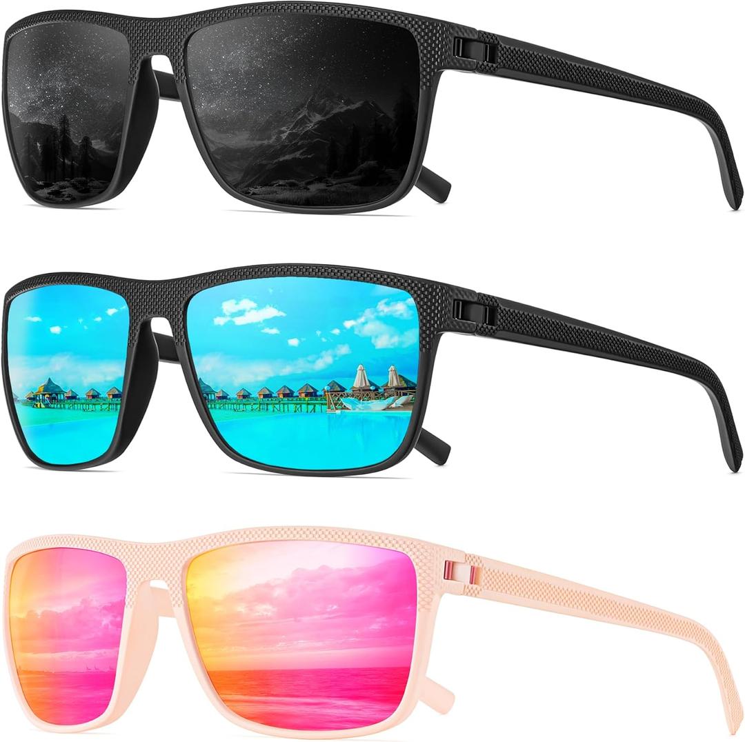 Polarized Sunglasses Men, Mens Sunglasses Polarized UV protection Lightweight Sun Glasses for Driving Fishing Golf