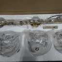 Vintage Bathroom Light Fixtures, 4 Light Gold Bathroom Vanity Light, Matte Antique Brass Finish with Crystal Glass Shade, Wall Sconces Lighting for Bedroom, Living Room, Hallway