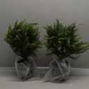 Artificial Cedar Tree - 2pcs Faux Shrub Plants, Hand Trimmed, UV Resistant, Low Maintenance, Suitable for Indoor and Outdoor Decoration (16.5 inches)