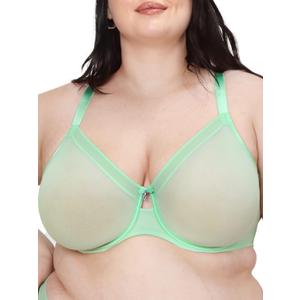 Curvy Couture Women's Sheer Unlined Underwire Plunge (40G, Appletini)