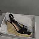 Allegra K Women's Wedges Heels Platform Strappy Ankle Strap Espadrilles Black Wedge Sandals 9 M US