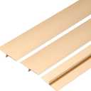 uxcell 3 Pcs Aluminum T Molding Floor Transition Strip, 1.6"x3 Ft Moulding Transition Strip for Doorway, Laminate Flooring, Joining Flooring Gaps of Laminate Planks Tile, Gold