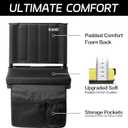 Stadium Seats for Bleachers with Back Support, Portable Bleacher Seats with Backs and Cushion Wide, Comfy Padded Cushion Stadium Seat Chair with Hooks, Shoulder Strap, Carry Handle, Cup Holder (Black)