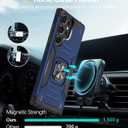 for Samsung Galaxy S25 Ultra 5G Case Rugged Military Grade Heavy Duty Armor Shockproof S25 Ultra Phone Case with 360 Metal Ring Kickstand Mount Magnetic Cover for Samsung Galaxy S25 Ultra (Blue)