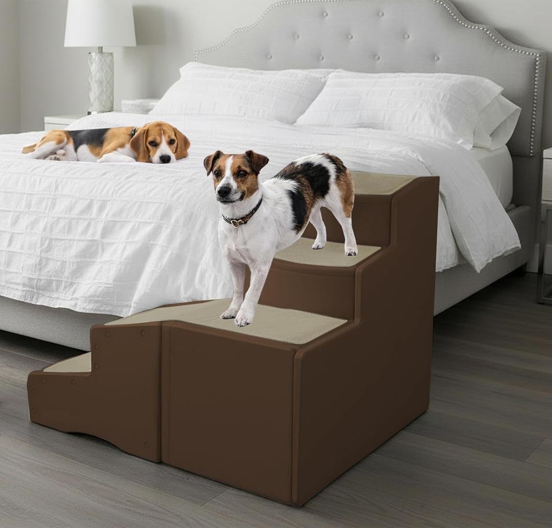 Pet Gear Easy Step Bed Stair for Cats/Dogs, Coffee Bean
Adjusts to Either Side of Bed, Removable Washable Carpet Treads, Storage Compartment, For Pets Up to 75lbs