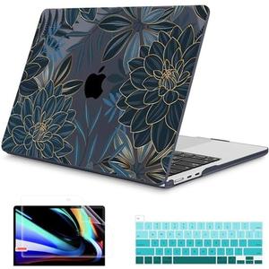 Mektron for 2025 M4 MacBook Air 13.6 Inch A3240 Case Fits 2023 A2681 M2 2024 A3113 M3 Chip with Liquid Retina Display, Printed Plastic Hard Shell Cover for MacBook Air 13.6", Dahlia Flower C035