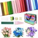 1000 PCS Pipe Cleaners Craft, Pipe Cleaners Flowers Kit with Handle, 18 Colors Chenille Stems with Instruction, DIY Pipe Cleaner for Home Arts and Crafts Decorations Supplies