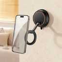 Vacuum Suction Cup Phone Mount,Hands-Free Magnetic Shower Cell Phone Holder,Adjustable Phone Suction Grip for Mirror/Car Dashboard/Gym,Compatible with MagSafe iPhone 16/15/14/13/12 (X20)