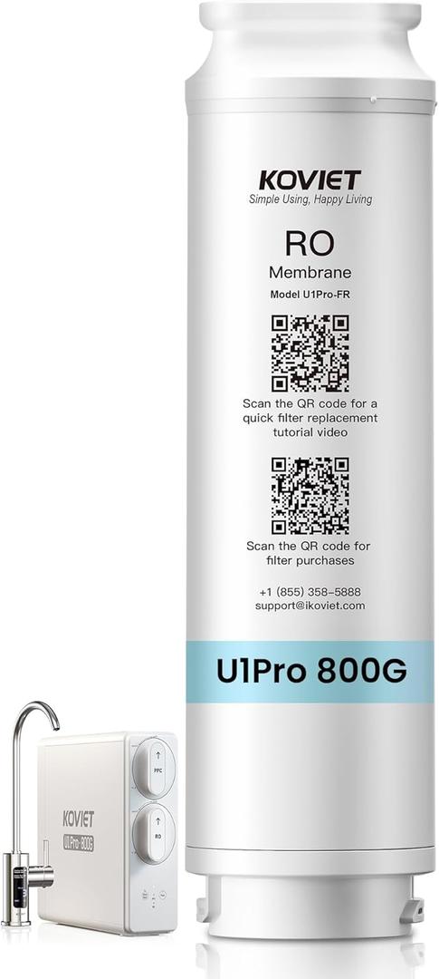 U1 Pro 800-RO Filter, Replacement For U1 Pro Reverse Osmosis System, 3-Year Lifetime, Reduces PFAS