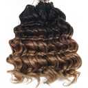 7 x Ocean Wave Crochet Hair 9 Inch Brown Blonde Ombre Curly Braiding Ocean Wave Hair 7 Packs T1 30 27 Deep Wave Short Wavy Crochet Braids Hair Extensions for Women (9Inch (Pack of 7), T1/30/27)