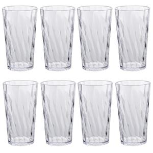 HONGBOLI Unbreakable Plastic Drinking Glasses，Set of 8, Shatter Proof Drinking Cups, Plastic Glass Cups, 10 oz Plastic Tumbler Cups, Dishwasher Safe (Transparent)