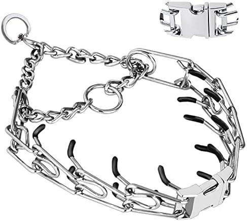 Prong Collar for Dogs, Adjustable Dog Training Collar, Dog Pinch No Pull Collar with Quick Release Buckle for Small Medium Large Dogs(Packed with Two Extra Links)