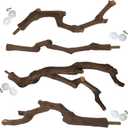 Kathson Natural Parrot Perch Bird Stand Pole Wild Grape Stick Paw Grinding Fork Parakeet Climbing Standing Branches Toy Chewable Cage Accessories for Small Budgies Cockatiels Lovebirds 4PCS