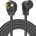 Rophor Dryer Extension Cord 4 Prong, 30 Amp NEMA 14-30P to 14-30R Extension Cord for Dryer Power Extension and EV Charging, 125V/250V, 10 Feet