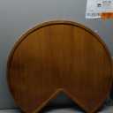 Leinuosen 1 Pcs Banded Pine Wood Full Kidney Shaped Lazy Susan for Corner Base Cabinets with Iron Swivel Bearing for Kitchen Turntables, Not Include Metal Rod(18 Inch,Wood Color)