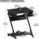 ALISENED Computer Desk for Small Spaces Compact Desk with Keyboard Tray, 23.6*18.9*29.5 inches