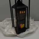 Modern Farmhouse Lanterns Decorative Indoor & Outdoor, 17" 13" Set of 2 Black Vintage Lantern with Flameless Candles, Metal Halloween Lantern Decor for Room, Porch, Mantle, Patio, Home Decor