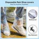 24pcs (12pairs) Waterproof Shoe Covers Plastic Boot Covers Disposable Thicker Rain Shoes and Boots Cover Non-Slip,Indoor Outdoor Overshoes for Men and Women (Small, Transparent)