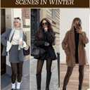 Bebila Fleece Lined Tights Women, Fake Translucent Warm Tights for Winter Sheer Pantyhose Thermal Leggings (Black, L)