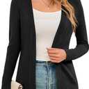LIENRIDY Women's Cardigans Lightweight Long Sleeve Open Front Sweater Cardigan, (Medium, 01-black)