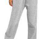AUTOMET Women's Wide Leg Sweatpants Fleece Lined Baggy Straight Leg Lounge Pants Fall Outfits Athletic Joggers with Pockets (XX-Large, Grey)