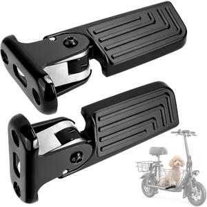 JERBOR 1 Pair Upgrade Foot Pegs Front Pedals Footrests for Gyroor C1S C1 PRO C1 Plus Electric Scooter, Foldable Widened Non-Slip Aluminum Alloy Left and Right Foot Plates for Gyroor Accessory