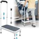 Medical Step Stool with Handle for Elderly Seniors SUV Car Steps 400lb Stepping Stool Adults Ramps with Handrails Height Adjustable Rv Steps Wide Platform Safety Handicap Mobility Assist Devices