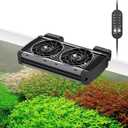 Pawfly Aquarium Chiller Fan, Quiet Aquarium Fan for Axolotl Tank, Adjustable Fish Tank Cooling Fan, Aquarium Cooler with Timer, Terrarium Fan Water Chiller for Freshwater and Saltwater Tanks, 2 Head