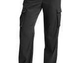 MAGCOMSEN Women's Cargo Pants Quick Dry Lightweight Hiking Travel Pants Water Resistant Safari Joggers with Pockets (Black, M)