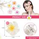 6Pcs Hawaiian Flower Hair Clips! Nonslip Strong Hold for Women, Large Hair Claw Clips for Thick Hair, Plumeria Big Cute Daisy Hair Clips - Must-Have Beach Hair Accessories