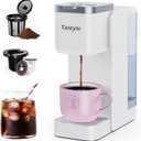 Tastyle Single Serve Coffee Maker, Iced and Hot Coffee Machine for K Cup & Grounds, Compact Design, 40oz Removable Water Reservoir, 6 to 24 Oz Brew Sizes, Fits 7.3" Travel Mug, White