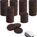uxcell 60pcs Felt Pads Round Dia 1 1/2" Self Stick Anti-scratch Pads Reduce Noise for Furniture Leg Floor Protector Brown