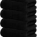 Tens Towels Pack of 6 Hand Towels, 100% Cotton, Lighter Weight, Quick to Dry, 16 x 28 Inches, Super Soft & Absorbent, Perfect for Bathroom & Kitchen, Black