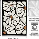 WFSM Boho Floral Kitchen Towels Set of 2- Black Floral Hand Towels, Beige Dish Towels, Decorative Kitchen Towels, Botanical Decorative Kitchen Towels, Boho Hand Towels for Bathroom, 1624 Inches