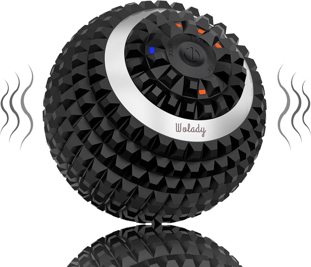 Vibrating Massage Ball 4-Speed High-Intensity Fitness Yoga Massage Roller, Relieving Muscle Tension Pain & Pressure Massaging Balls (Black)