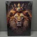 LZIMU Lion Canvas Wall Art Lion King with Gold Crown Poster Prints African Wildlife Paintings for Living Room Office Decor(Picture-4, (16.00" x 24.00"))