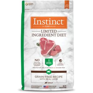 Instinct Limited Ingredient Diet, Natural Dry Dog Food, Grain Free Recipe - Real Lamb, 20 lb. Bag (20 Pound (Pack of 1)) Best By: 11/10/2026