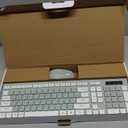 Wireless Keyboard and Mouse Combo, FullSized Wireless Keyboard and Adjustable DPI Mouse, 2.4GHz USB Receiver, Silent Keyboard and Mouse for PC, Windows, MAC, Desktop, Laptop (Avocado Green)