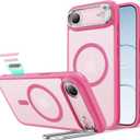 ESR for iPhone Air Case with Stash Stand, Camera Control Cover Compatible with MagSafe, Military-Grade Drop Protection Magnetic Phone Case for iPhone 17 Air, Scratch-Resistant Back Cover,Frosted Pink