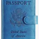 Passport Holder Cover Wallet RFID Blocking Leather Card Case Travel Accessories for Women Men (Blue)