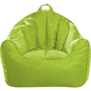 Posh Creations Structured Comfy Seat for Playrooms and Bedrooms, Large Bean Bag Chair, Malibu Lounge, Lime (Soft Nylon - Lime)