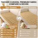 Smiry Non Slip Couch Covers for Dogs, Fuzzy Pet Couch Covers for 3 Cushion Sofa Pet Friendly, Soft Sofa Slipcovers Cushion Furniture Protector Washable (Camel, 27.6" x 70.9")
